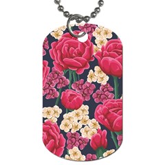 Pink Roses And Daisies Dog Tag (one Side) by Bigfootshirtshop