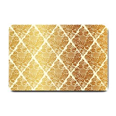 Vintage,gold,damask,floral,pattern,elegant,chic,beautiful,victorian,modern,trendy Small Doormat  by NouveauDesign