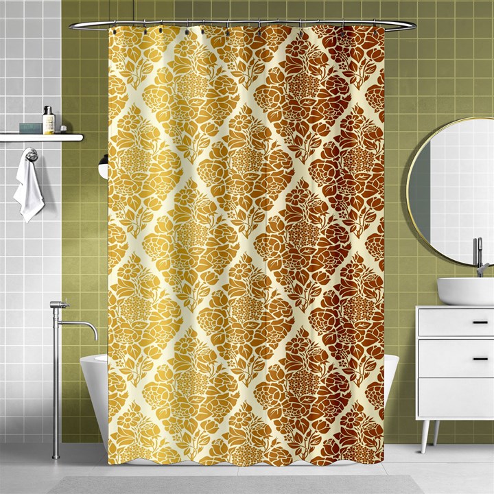 Vintage,gold,damask,floral,pattern,elegant,chic,beautiful,victorian,modern,trendy Shower Curtain 48  x 72  (Small) 