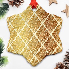 Vintage,gold,damask,floral,pattern,elegant,chic,beautiful,victorian,modern,trendy Ornament (snowflake) by NouveauDesign