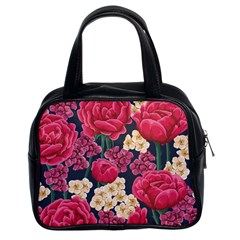 Pink Roses And Daisies Classic Handbags (2 Sides) by Bigfootshirtshop