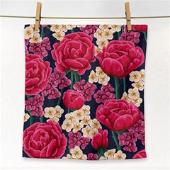 Pink Roses And Daisies Face Towel by Bigfootshirtshop