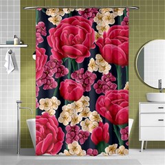 Pink Roses And Daisies Shower Curtain 48  X 72  (small)  by Bigfootshirtshop