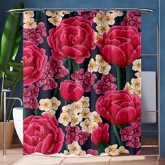 Pink Roses And Daisies Shower Curtain 60  X 72  (medium)  by Bigfootshirtshop