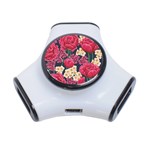 Pink Roses And Daisies 3-Port USB Hub Front