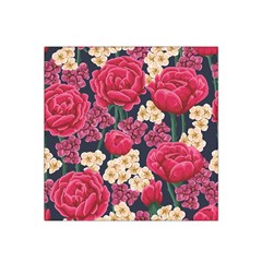 Pink Roses And Daisies Satin Bandana Scarf by Bigfootshirtshop