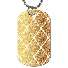 Vintage,gold,damask,floral,pattern,elegant,chic,beautiful,victorian,modern,trendy Dog Tag (one Side) by NouveauDesign