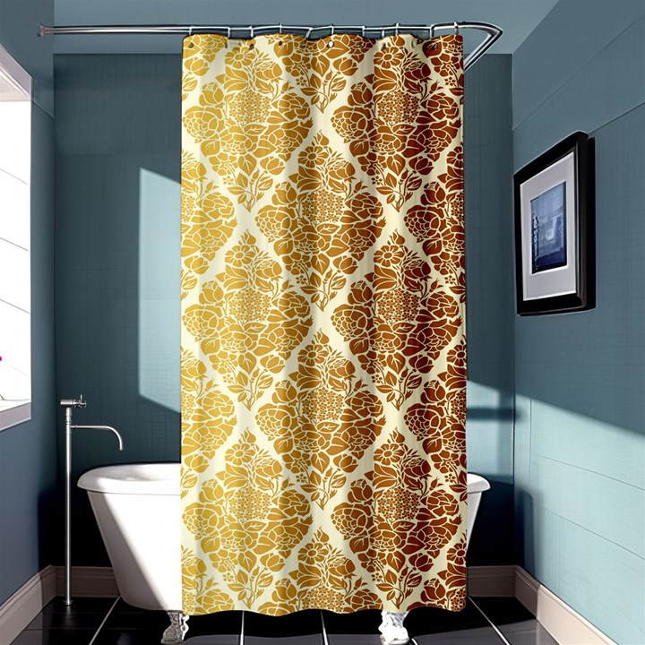 Vintage,gold,damask,floral,pattern,elegant,chic,beautiful,victorian,modern,trendy Shower Curtain 36  x 72  (Stall) 