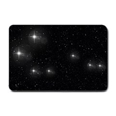 Starry Galaxy Night Black And White Stars Small Doormat  by yoursparklingshop