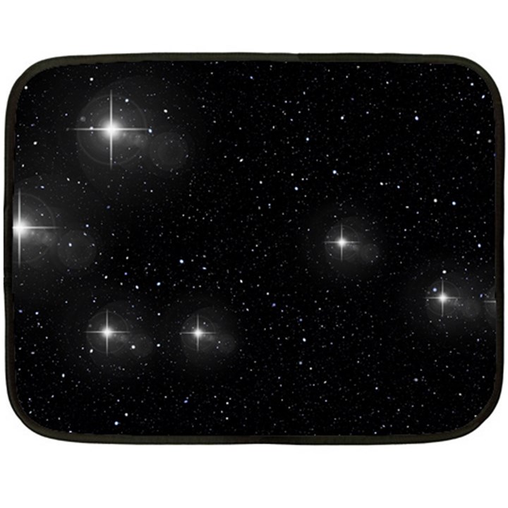 Starry Galaxy Night Black and White Stars Fleece Blanket (Mini)