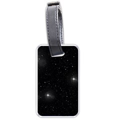 Starry Galaxy Night Black And White Stars Luggage Tags (one Side)  by yoursparklingshop