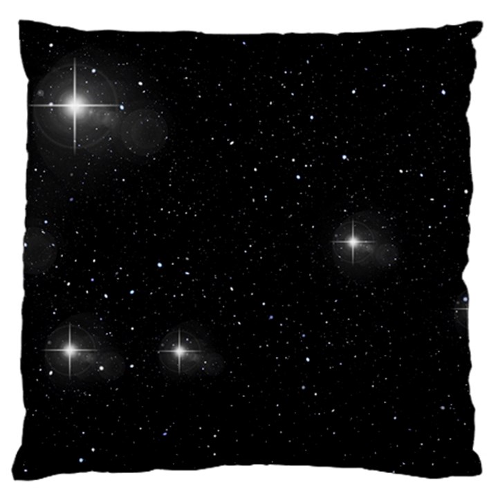 Starry Galaxy Night Black and White Stars Standard Flano Cushion Case (Two Sides)