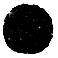 Starry Galaxy Night Black And White Stars Large 18  Premium Flano Round Cushions by yoursparklingshop