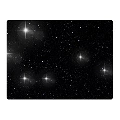 Starry Galaxy Night Black And White Stars Double Sided Flano Blanket (mini)  by yoursparklingshop