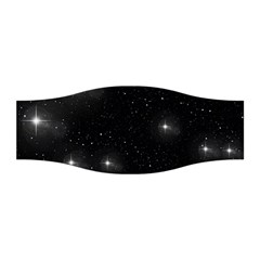 Starry Galaxy Night Black And White Stars Stretchable Headband by yoursparklingshop