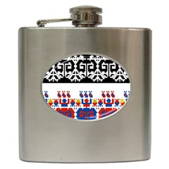 Bulgarian Folk Art Folk Art Hip Flask (6 Oz) by Celenk