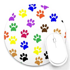 Pawprints Paw Prints Paw Animal Round Mousepads by Celenk