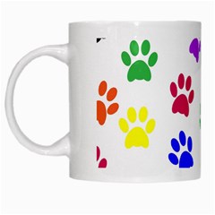 Pawprints Paw Prints Paw Animal White Mugs by Celenk