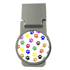 Pawprints Paw Prints Paw Animal Money Clips (round)  by Celenk