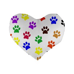 Pawprints Paw Prints Paw Animal Standard 16  Premium Heart Shape Cushions by Celenk