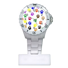 Pawprints Paw Prints Paw Animal Plastic Nurses Watch by Celenk