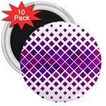 Pattern Square Purple Horizontal 3  Magnets (10 pack)  Front