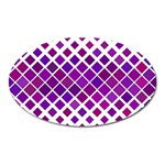 Pattern Square Purple Horizontal Oval Magnet Front