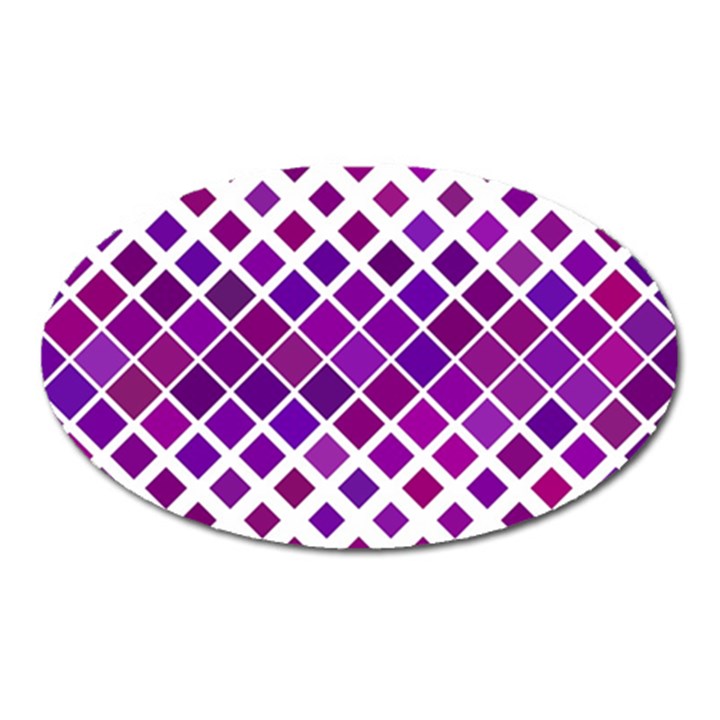 Pattern Square Purple Horizontal Oval Magnet