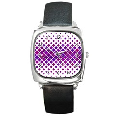 Pattern Square Purple Horizontal Square Metal Watch by Celenk