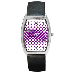 Pattern Square Purple Horizontal Barrel Style Metal Watch by Celenk