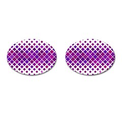 Pattern Square Purple Horizontal Cufflinks (oval) by Celenk