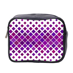 Pattern Square Purple Horizontal Mini Toiletries Bag 2-side by Celenk