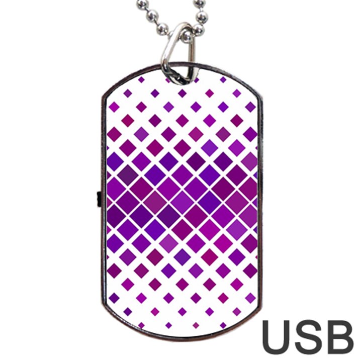 Pattern Square Purple Horizontal Dog Tag USB Flash (Two Sides)