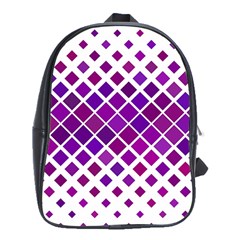 Pattern Square Purple Horizontal School Bag (xl) by Celenk