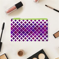 Pattern Square Purple Horizontal Cosmetic Bag (xs) by Celenk