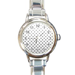 Star Pattern Decoration Geometric Round Italian Charm Watch by Celenk