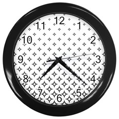 Star Pattern Decoration Geometric Wall Clocks (black) by Celenk