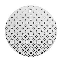 Star Pattern Decoration Geometric Round Ornament (two Sides) by Celenk