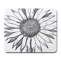 Sunflower Flower Line Art Summer Large Mousepads by Celenk