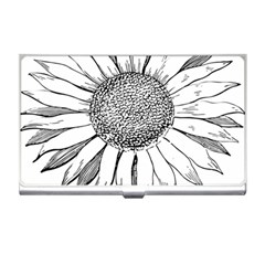 Sunflower Flower Line Art Summer Business Card Holders by Celenk