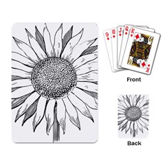 Sunflower Flower Line Art Summer Playing Card by Celenk