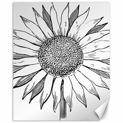 Sunflower Flower Line Art Summer Canvas 16  X 20   by Celenk