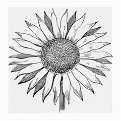 Sunflower Flower Line Art Summer Medium Glasses Cloth by Celenk