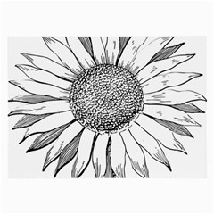 Sunflower Flower Line Art Summer Large Glasses Cloth by Celenk