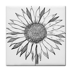 Sunflower Flower Line Art Summer Face Towel by Celenk