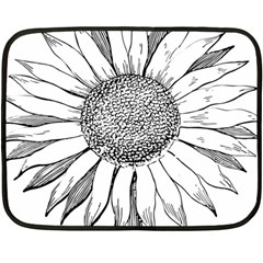 Sunflower Flower Line Art Summer Fleece Blanket (mini) by Celenk