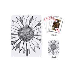 Sunflower Flower Line Art Summer Playing Cards (mini)  by Celenk