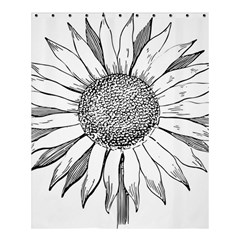 Sunflower Flower Line Art Summer Shower Curtain 60  X 72  (medium)  by Celenk