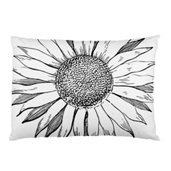 Sunflower Flower Line Art Summer Pillow Case (two Sides) by Celenk