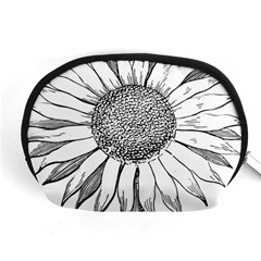 Sunflower Flower Line Art Summer Accessory Pouches (medium)  by Celenk